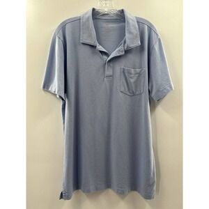 Mack Weldon Men’s Short Sleeve Knit Light Blue Polo Logo Pocket Size XL